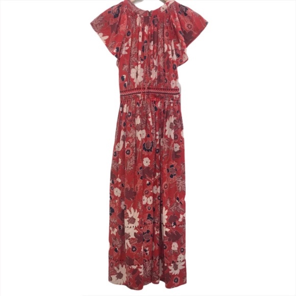 Ulla Johnson Lottie Floral Midi Dress Scarlet Red - Picture 6 of 12